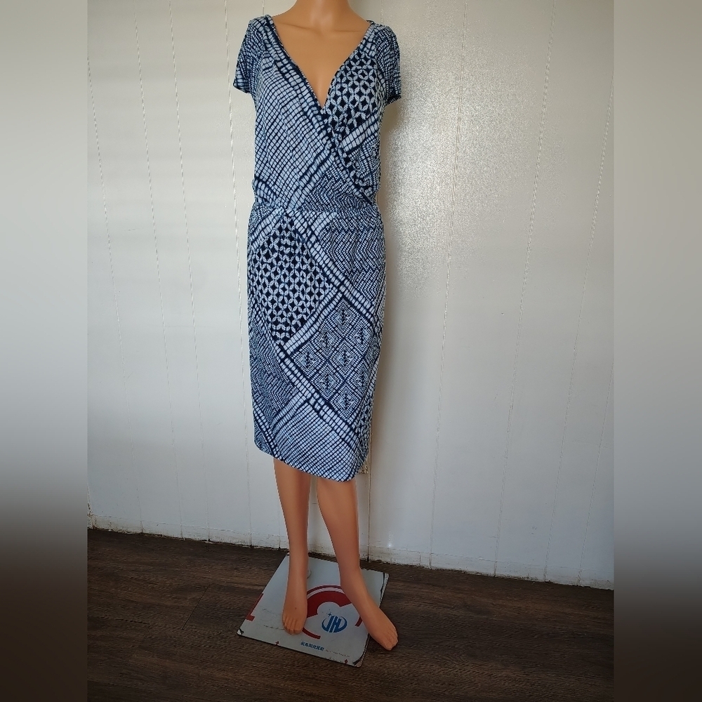 Sonoma Navy Geometric Midi Dress Size 2X
